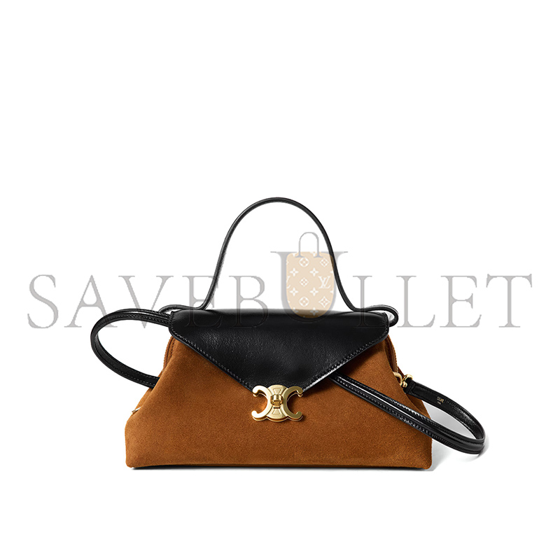 CELINE SMALL FLAIR IN SUEDE CALFSKIN AND GLOSSY LAMBSKIN L10BF5E40.04FL (24*12*9cm)